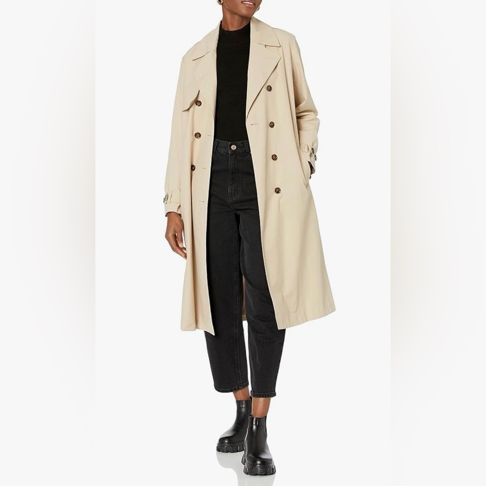 The Drop Classic Beige Double-Breasted Trench Coat